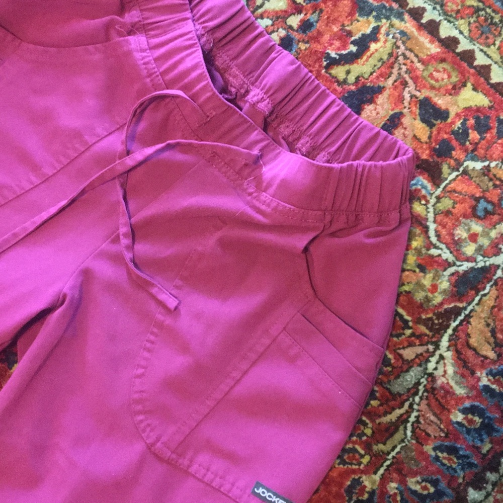 XSP jockey scrub pant and matching XXS jockey scrub top